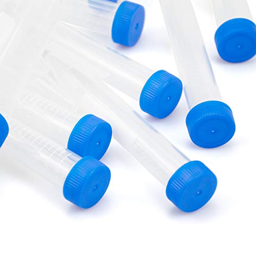 Bekith 200Pc Plastic Centrifuge Tubes, 15Ml, Conical Bottom, Graduated Marks, Blue Screw Cap, No-Leak #TOP1