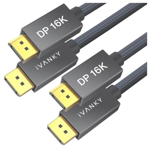 IVANKY DisplayPort 2.0 Cable, 16K DP 2.0 Cable with 80Gbps Bandwidth [16K@60Hz, 10K@60Hz, 8K@60Hz, 4K@165Hz], Support HDR, HDCP 2.2, 3D, ARC, Compatible with Gaming Monitor, TV and More (6.6ft)