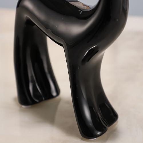 Set de Estatuas de Renos en Cerámica Negro y Blanco miniatura 6