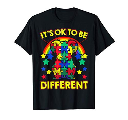 Cute It's OK To Be Different Autism Awareness Puzzle Animals T-Shirt