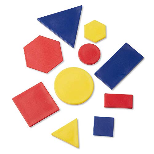 Hand2Mind Plastic Attribute Blocks Classroom Kit, Geometry Set, Preschool Learning, Manipulatives For Preschool, Montessori Math, Shapes For Toddlers, Home Schooling Materials Pre-K (Set Of 6 Trays) #TOP4