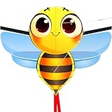 Bdt Drachen, Einleiner, Kite *Biene* inkl. 30m Leine, 100x78cm + 2,8m Bänder