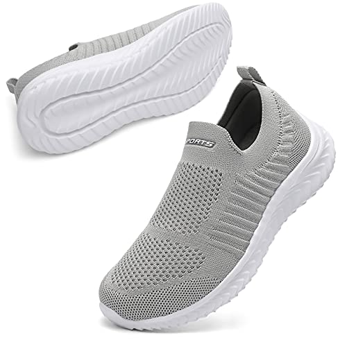 STQ Walking Schuhe für Damen Trainer Mesh Atmungsaktiv Leichtgewichtige Schuhe Athletische Damen Laufschuhe Jogging Gym Sneakers Grau 39 EU