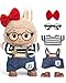 WASAFV Clothes for Labubu Outfits, Clothes for Labubu Clothes Set Fit 6.69''/17cm Doll Clothes Designer, Premium Outfit with Accessories, Red Bow&Denim (NO Doll)