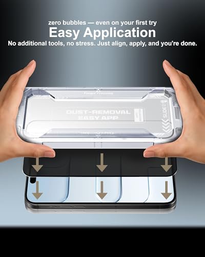 Image of Affix 2 Pack for Privacy iPhone Air and iPhone 17 Air Full Coverage Tempered Glass, Screen Protector Guard with Easy Fix Installation Tool, 9H Hardness Shatterproof, HD Clear Scratch Resistant