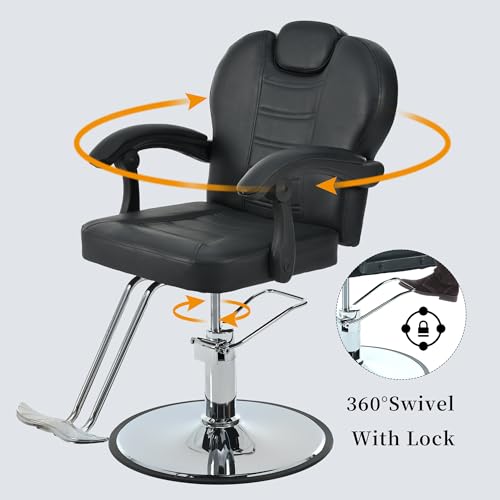 Image of Hair Salon Chair, Styling Reclining Barber Chair,Seat Height 37.4-42 inch, Heavy Duty Hydraulic Pump,Adjustable Barber Chair Beauty Shampoo Barbering Chair for Hair Stylist Spa