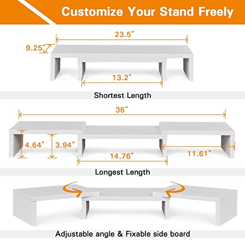 Superjare Wall Mounted Floating Shelves And Dual Monitor Stand Riser #TOP6