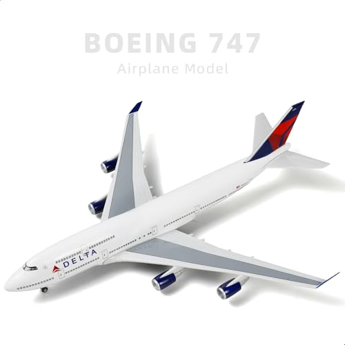 QIYUMOKE 1/160 Boeing 747 Delta Airlines 17 polegadas Large Model Diecast Airplane Model Kits with S