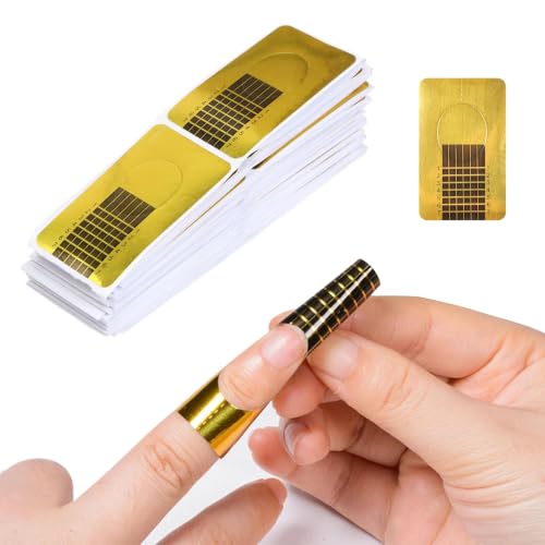 SULLMAR 100 False Nail Forms Nail Forms for Gel Builder Self Adhesive Nail Extension Stickers for Polygel Poly nail Gel and Acrylic Nails