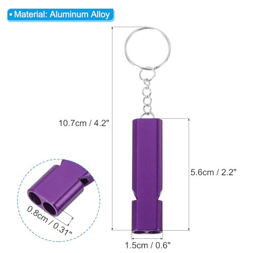 Silbato de emergencia PATIKIL con llavero aluminio miniatura 2