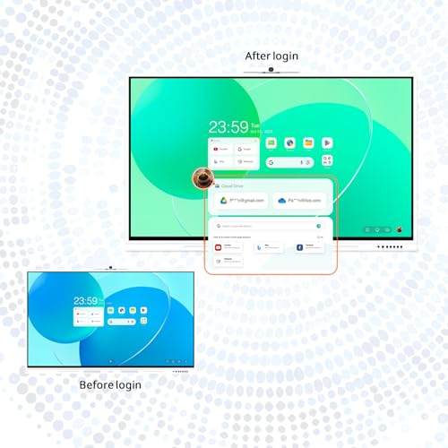 Image of GTek 75 inch Smart Board, 4K Interactive Whiteboard, Touch Screen Digital Electronic Whiteboard with Android 13 (8+128GB) & Windows i7 Dual OS for Classroom, Office, Business and Home