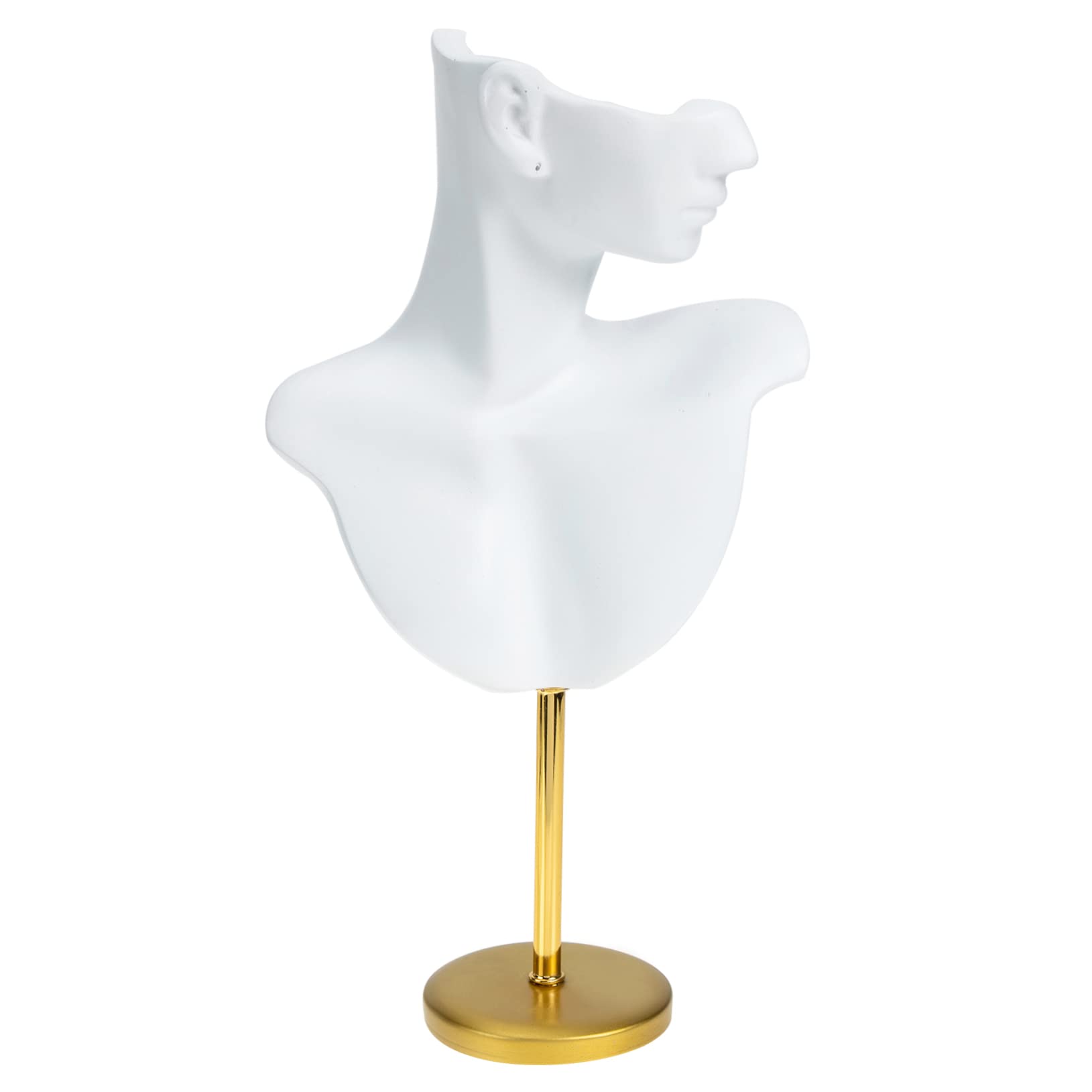 IMIKEYA Espositore Elegante e Bianca in e Metallo per Gioielli Resina Base Esposizione Leggero e Facile da Spostare, Supporto per Collane e Anelli in Negozi e Banchi