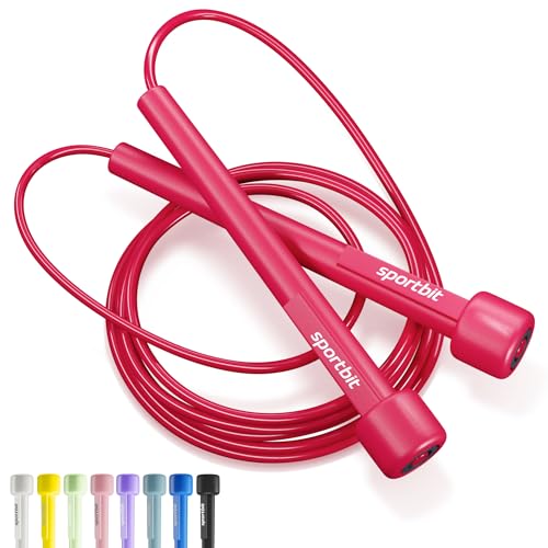 SPORTBIT Adjustable Jump Rope for Fitness and Exercise – Skipping Rope for Cardio, Boxing, and...