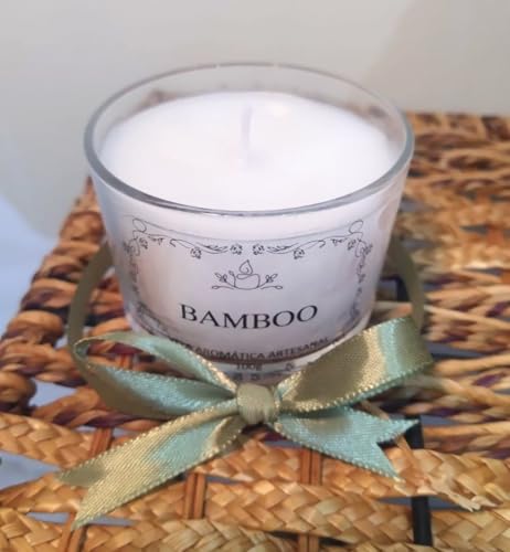Vela Aromática Artesanal Bamboo Floral Refrescante Perfumada Cera de Coco 100g