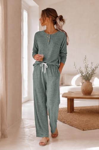 Ekouaer Pajamas for Women Set Soft 2 Piece Lounge Set Fall Outfits - image 2