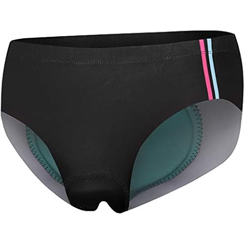 NOOYME Women Bike Underwear Gel 3D Padded Printed Design Bicycle Briefs Cycling Underwear Shorts - Black - Large Cover