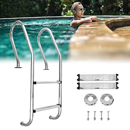 Escalera para piscina con pasamanos de acero inoxidable 304 miniatura 1