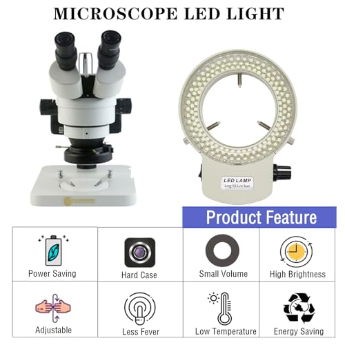 Image of Microscope Ring Light with LED 144B-ZK Illuminator White | for lab Stereo -Camera-Monocular Binocular Trinocular Lens Stereo Microscope-camera-Industry machine,Adjustable 144W