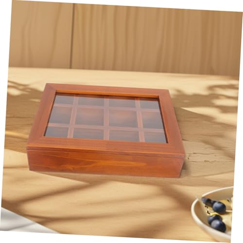 Boîte de rangement bois pour sachets de thé café sucre compartimentée - 7