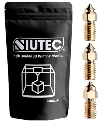 SIUTEC Brass nozzle/brass nozzle compatible with Creality Ender 7, Ender 5 S1 & Ender 3 V3 SE - for 1.75 mm filament - 0