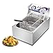 Frytownica elektryczna 10L / 20L Jednozbiornikowa frytkownica ze stali nierdzewnej Komercyjna maszyna gastronomiczna z regulacją czasu i temperatury (akapit zwykły)