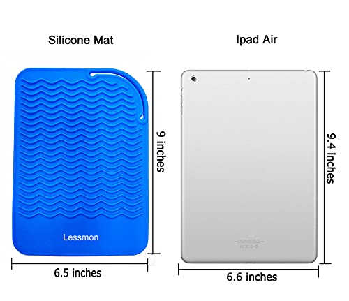 Heat Resistant Mat for Curling Irons, Hair Straightener, Flat Irons and Hair Styling Tools 9" x 6.5", Blue