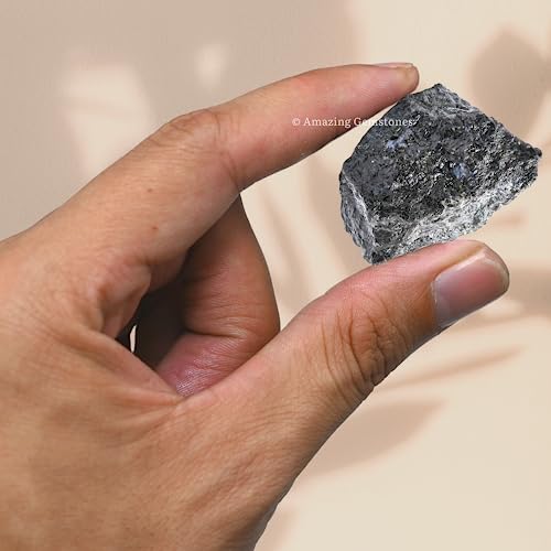 Image of Amazing Gemstone 2 Pieces Larvikite Raw Crystals and Healing Stones, Natural Rocks for Tumbling and DIY Raw Stones and Crystals