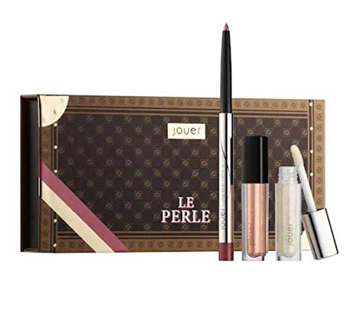 Jouer Le Perle Lip Liner, Crème and Topper Set, Pink Champagne Shimmer/Opal/Funfetti, Vanilla Macaron, 0.98 oz.