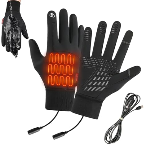 Gants chauffants USB imperméables pour le sport en hiver et la course