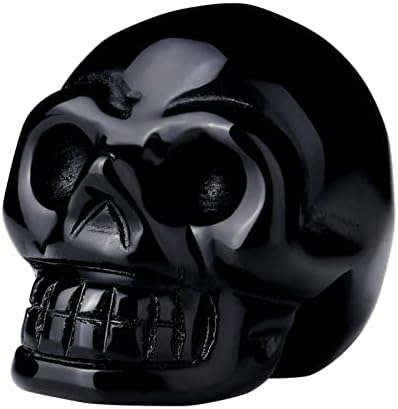 XIANNVXI Tiger Eye Crystal Skull Figurine Decor Healing Crystals Gemstones Hand Carved Stones Skull Ornament Reiki Room Desk Decorations 1.5" Statue Gifts for Women Men