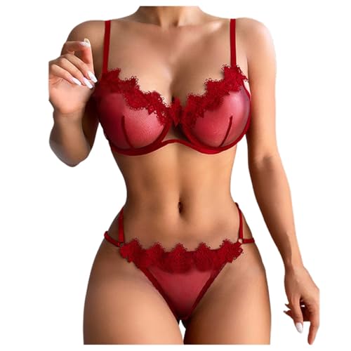 Women Lingerie Bodysuit Sexy Mesh See Through Pajama Set Fashion Erotic Bra Panties Outfits Casual Homewear Sets