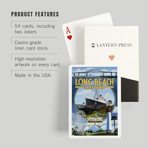 Baraja de Poker Lantern Press Long Beach, 52 cartas miniatura 3