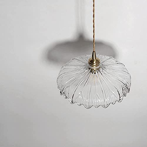 Lámpara Colgante E27 de Loto con Pantalla de Vidrio Estampado Estilo Nórdico 6