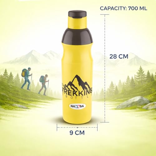 Image of Nayasa Trekking 700ml Water Bottle | BPA-Free Insulated Plastic Inner | Leak-Proof Twist Cap | For Office, School, Gym, Travel, and Outdoor Use | Green