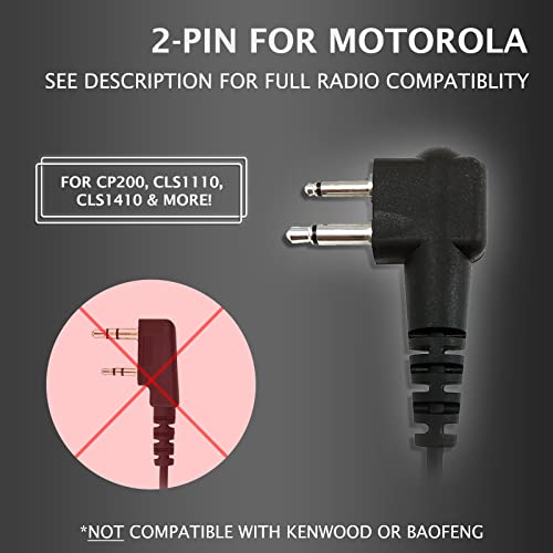 [10-Pack] ProMaxPower 1-Wire C-Shape Swivel Earpiece Headset with PTT Button Mic for Motorola Two-Way Radio Walkie Talkies CP110, CP150, CP200, CLS1110, CLS1410, EP450, GP308, RDM2070D by PROMAXPOWER - Image 7