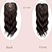 Lace Front Hair Body Wavy Topper Big Base Cover Thinning White Hair Clip in Toppers for Women Fiber Wiglets with Fringe (B-Dark Brown, HD Lace)
