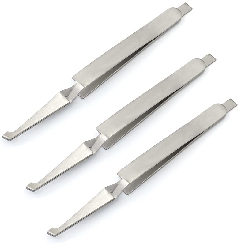 3pcs Dental Orthodontic Bracket Tweezers Buccal Tube Bonding Serrated Plier Tweezers Holder Placer Oral Care Dental Instrument