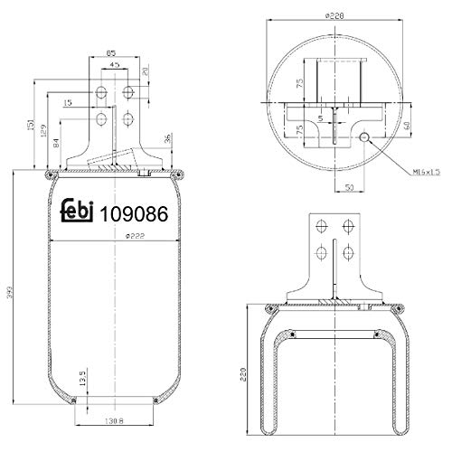 Fuelle sin pistón Febi bilstein 109086 soluciona fugas de aire en amortiguación de camiones