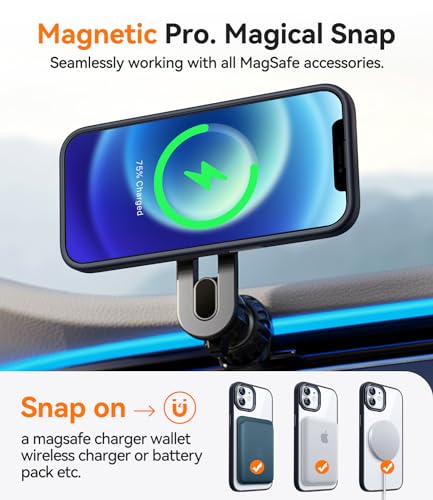 Canshn 12-CX Magnetic Compatible With Iphone 12/12 Pro Case Clear, Compatible With Magsafe Wireless Charging [Not Yellowing & Mil-Grade Drop Tested] Phone Cases With Shockproof Bumper 6.1 Inch thumb #2
