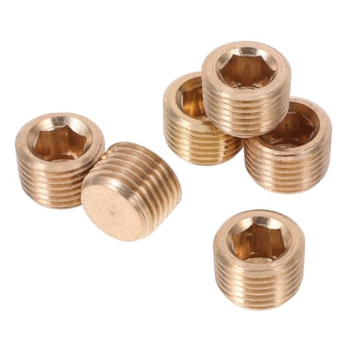 ABOOFAN 6 piezas Tapones de Latón Npt Macho con Externa para Tuberías Neumáticas Industriales Seguro y Resistente Conexión Estable y Sellado