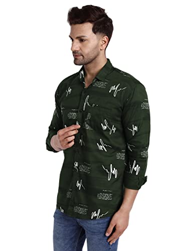 Image of Majestic Man Men's Cotton Slim Fit Printed Casual Shirt