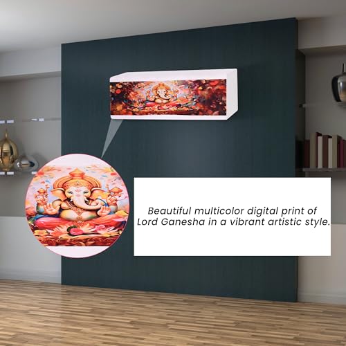 Image of Printed Split Ac Cover Indoor Unit For 1.5 Ton Capacity AC, Inner Unit Ac Cover, All Weather Cover /Attractive Digital Prints /Dustproof /Silken water-resistant Split Ac Cover (Multi Red)