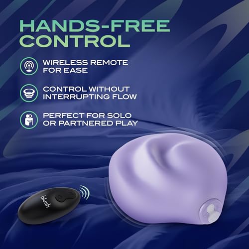 Blush URSELF 4" PulsePad Silicone Vibrator for Women - Double-Sided Grinder & Straddling for Nipple Clit Vaginal Heighten Sensation Teasing Pebble Discreet Adult Sex Toy, RC, IPX7, USB Charge - Purple - Image 6