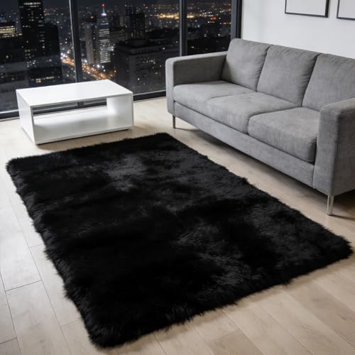 Tapis de salon vintage lavable à 30 degrés grand format noir antidérapant - 2