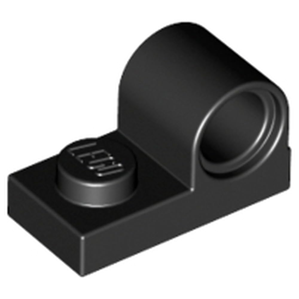 LEGO Plate, Modified 1 x 2 with Pin Hole on Top, Part 11458, Choose Your Colour (Black, 10, count)