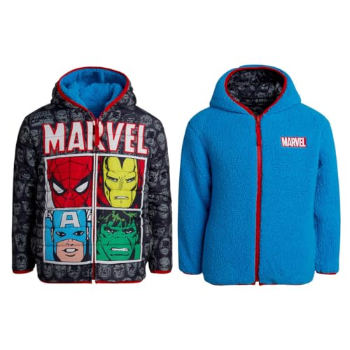 Marvel Avengers Youth Boys Reversible Jacket (Spiderman, Hulk, Ironman, Captain America) (US, Numeric, 6, Regular)
