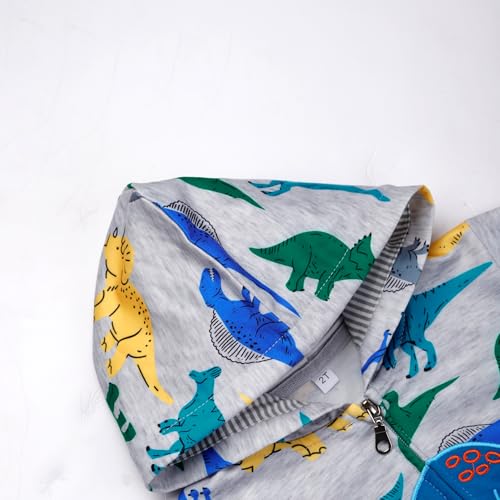 Image of Boys Toddler Zip Up Hoodie Kids Fall Winter Jacket Cute Sweatshirt With Hood 2-7 Years Old