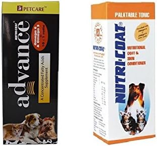 Pet Care Nutricoat and Skin Conditioner for Dogs and Cats - 400 Gm with Nutri-Coat Advance Conentrated Fatty Acids Supplement - 400 Gm Pack of 1