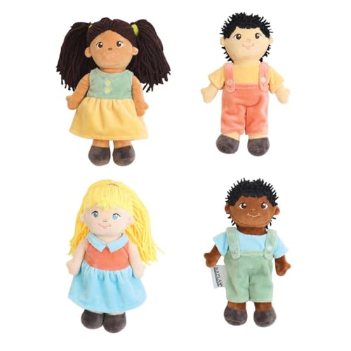 Set de 4 muñecas de tela multiculturales Kaplan miniatura 6