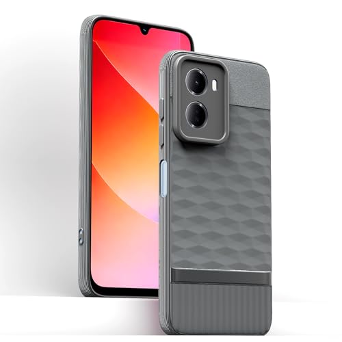 Image of Pikkme Back Cover for Redmi 15A 5G Camera Protection 3D Hexa Cube Design Silicone Protective Bumper Case (Grey)